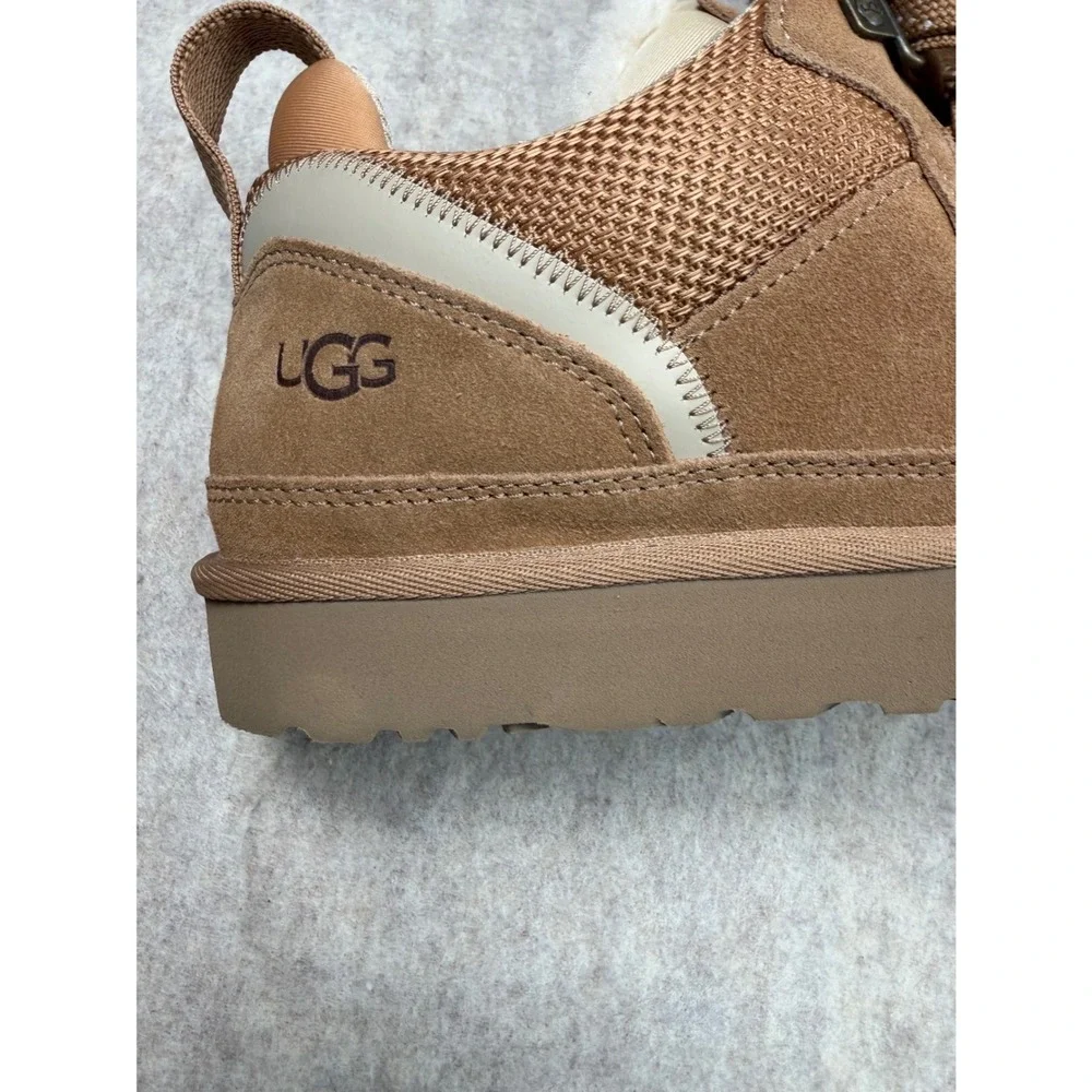 UGG Lowmel Sneaker Men Size 10 Chestnut Tan Suede Shearling Lined 1144032